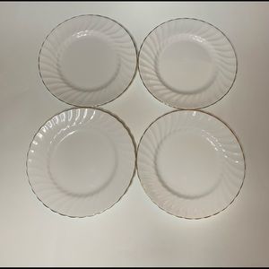 4 Tuscan Fine English Bone China Luncheon Plates w/ Gold Trim “Dover”